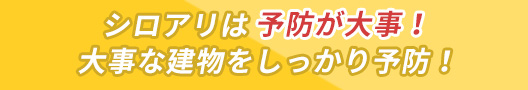 シロアリは予防が大事！大事な建物をしっかり予防！